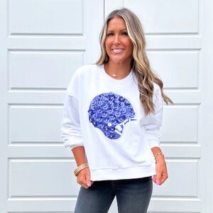 QUEEN OF SPARKLES - Blue Helmet Pullover